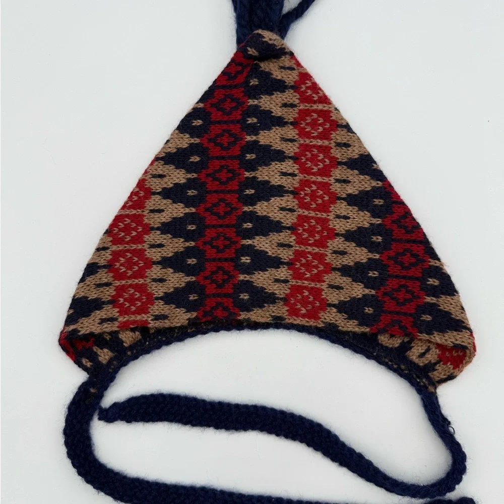Vintage Handmade Knit Children's Hat | Folk Style | Ages‎ 1-2 | Tassel Top